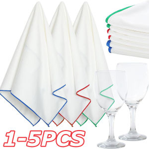 5PCS Strong Water Absorption Red Wine Glasses Wiping Cloth Microfiber Without Leaving Any Marks Cleaning Cloths Kitchen Accessories