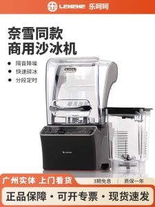 Lehehe E8D Commercial Ice Cream Maker with Cover Noise Reduction Cooking Breaks Ice Mixing Smoothie Machine for Coffee Shop