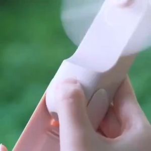 Cute Handheld Mini Cartoon Fan 2 IN 1 Hand Fan Small Bear Shape Portable USB Rechargeable Small Pocket Fan Battery Operated Fan with Lighting