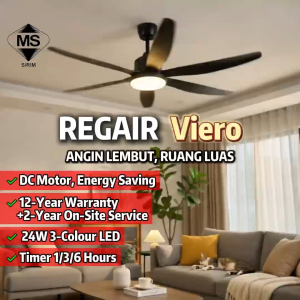 REGAIR/INOVO Viero DC Motor Ceiling Fan with Light 56/66" 6Blade 16Speed 12000CFM Remote Control 12-year warranty
