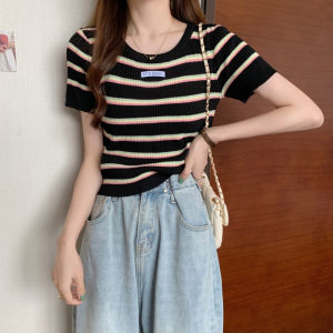 Versatile Slim Fit Striped Short Sleeve T-Shirt