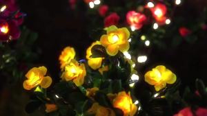 1pc Solar-Powered LED Azalea Flower Lights7-Head Outdoor Garden Decoration with Multi-Color BloomsFor YardPathwayBackyard