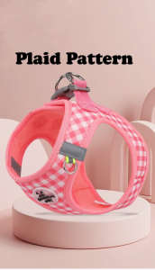 [Stock Ready] Small Medium pet cat dog chest adjustable plaid pattern harness walking leash vest anjing kucing狗狗牵引绳 宠物胸背带 猫
