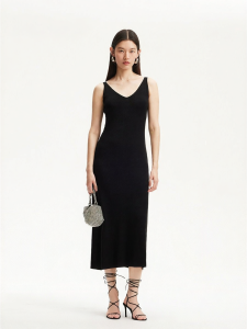 Vero Moda | Autumn V-Neck Solid Slim Fit Sparkle Elegant Dress