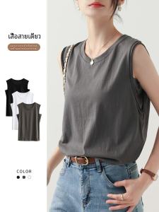 Womens Summer Vest Sleeveless Base Layer Inner Wear Anti-Light Grey Strapless Top Casual Loose Fit Cotton Polyester Blend