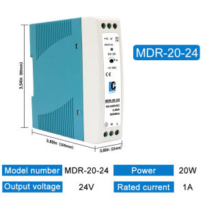 48V/24V/12V/5V Power Supply DIN Rail Power Supply Switch MDR-100W 20W 40W 60W 100W Power Source 2A 4A 5A 10A DC Single Output