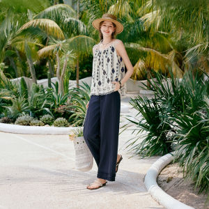 XIANGYING | Ethnic Embroidery Linen and Chiffon Set