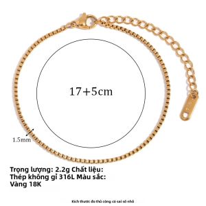 EBelle Thép Không Gỉ Mạ Vàng 18K Figaro Dây Chuyền Vòng Tay Nữ Cổ Điển Twist Link Trang Sức