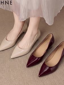 Daphne | Pointed Flat Heel Height Increasing Womens Single Shoes