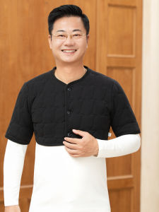 Áo Khoác Lót Lông Cừu Dày Cho Bố Áo Khoác Chống Lạnh Tay Giữa Áo Khoác Ngủ Bảo Vệ Cổ Áo Khoác Vai Cho Nam Trung Niên