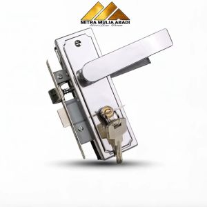 Kunci Pintu Kecil Silinder Murah SILVER & Gagang Rumah l Handle Full Set
