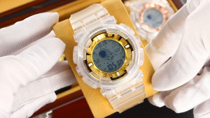 Jam Tangan Pria Wanita Digital Skmei 2035 White Gold Water Resistant 50m