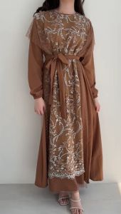 New Product Ken-265 Longdress Muslim Kondangan Mewah Gamis Lebaran Wanita Korean Style Premium Full Tulle High Quality