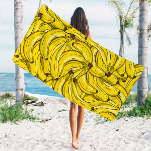 BILIBILI | Cartoon Banana Quick Drying Microfiber Beach Towel Lightweight for Swimming Camping Yoga - Bath Towel