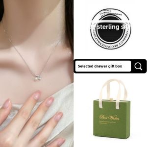 999 Pure Silver Cherry Pearl Necklace Womens Sweater Chain High-End Neck Bracelet Gift for Girlfriend And Lover