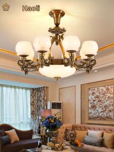 HADLITE | Vintage European Style Copper Marble Chandelier