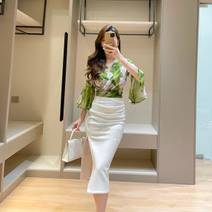 Black High-Waist Midi Dress Pure Color Womens Suit Skirt Easy to Match New Summer Style Casual Business Attire