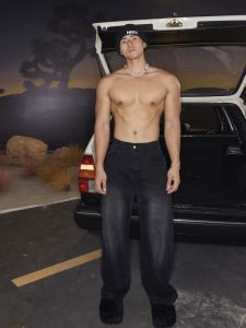 Quần Jeans Chân Rộng Thiết Kế Mỹ Cổ Điển Hơi Cong