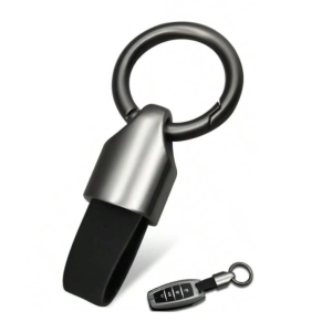 Móc Khóa Ô Tô Xe Máy Cao Cấp Kim Loại Da Khóa Tròn Thiết Kế Nhỏ Gọn Tiện Lợi Dễ Dàng Tháo Lắp