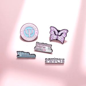 Psychological Psi Symbol Enamel Pins Brooches Alphabet Medical Brooch Pins Metal Badges Gift