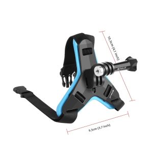 Puluz | Giá Đỡ Cằm Mũ Bảo Hiểm PULUZ Dành Cho GoPro HERO13/12/11/10/9 MISSION 1 DJI Action Cameras Màu Đen Tương Thích Với Insta360 X6/X5/X4/X3