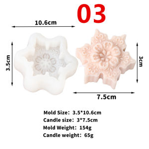 3D Christmas Flat Snowflake Leaf Patterned Silicone Candle Mold DIY Make Handmade Aromatherapy Candles Soap Gypsum Craft