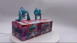 Bandai | Anime Hatsune Miku Figure Kawaiii Miku Kawaii Action Figurine Q-version Doll Model Pvc Desktop Decoration Toys Gifts