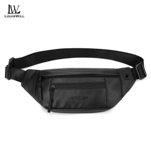 LouisWill Mens Sports Waist Bag Chest Bag Fashion Crossbody Bag Outdoor Cycling Bag Waterproof Bag Lightweight Casual Bag Fitness Bag Versatile Fashion Chest Bag Travel Bag