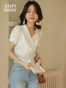 Lace Trim Design Sense White Blouse
