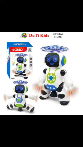 Đồ chơi robot nhảy múa có âm thanh và ánh sáng sống động xoay 360 độ