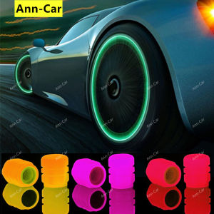 【Ann-Car】1PC Universal Fluorescent Red tires Air Cap Stem Valve/ Luminous Valve Cap/ Car & Motorcycle & Bicycle Wheel Tire Valve Cap