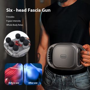Six Heads Fascia Tool High-frequency V-ibration Deep Massager Device for Shoulder Waist Back Leg Body Muscle Relaxation