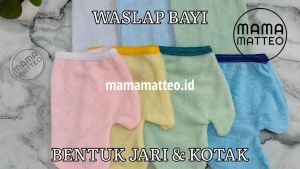 Waslap Bayi Bentuk Jari dan Kotak / Sarung Tangan Handuk Lap Seka Mandi Baby / Washlap Lembut / BANDUNG