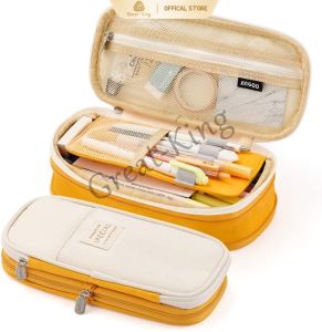 Canvas Multilayer Pencil Cases Large Capacity Pen Bag Pouch Nylon Storage Box for Office Student Organizer School Supplies