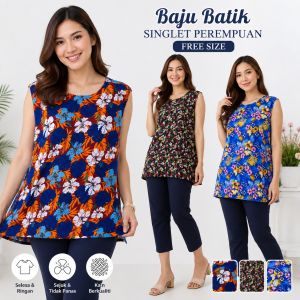 Baju Batik Singlet Perempuan Free Size