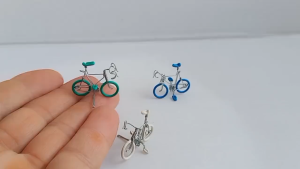 จักรยานจิ๋ว ลวดดัด แฮนด์เมด ของตกแต่งโต๊ะ โมเดลจักรยาน ของขวัญ เลือกสี