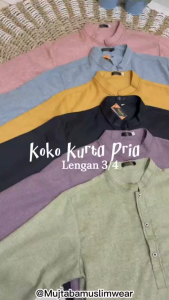 Baju Koko Kurta Pakistan Pria Dewasa Lengan Panjang 3/4 Bahan Premium Quality
