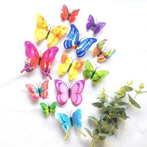 Yiha DIY ของแต่งแต่งผนังห้อง แบบแม่เหล็ก หรือใช้กาว 2 หน้า ผีเสื้อกระดาษ สติ๊กเกอร์ 3D Butterfly