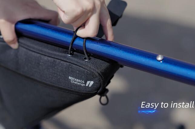 ROCKBROS Bike Triangle Frame Bag With Zipper Closure And Reflective Logo 1.5L Big Capacity Narrow Edge Design Cycling Bags