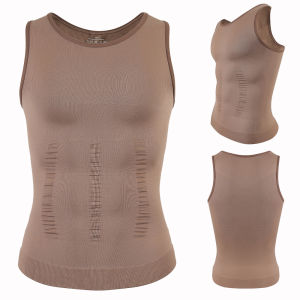 Striped Compression Belt Shaper Vest Mens Tummy Control Sleeveless Top Slim Fit Slimming Elastic Sports Bottoming Underwear New