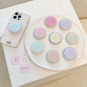Giá Đỡ Điện Thoại Từ Tính Họa Tiết Lưới Màu Macaron Hàn Quốc Tương Thích Với Magsafe iPhone Samsung Hỗ Trợ Kẹp Đa Năng