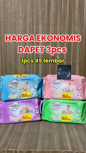 BELI 1 GRATIS 2 CUSSONS BABY WIPES /Antibacterial multipurpose wipes 45sx3pcs/tisu basah anak bayi
