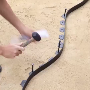 ขอบกั้นดิน 10เมตร(พร้อมตะปู) ตัดง่าย ขอบกั้นดินจัดสวน กันหิน ที่กันดินไหล กั้นหญ้าและหิน เส้นแบ่งเขตงานจัดสวน