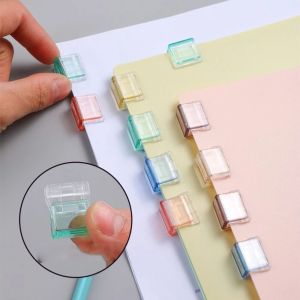 10Pcs Candy Color Paperclip Push Clip Pusher File Document Classification Clips Stationery Index Page Holder Clamp