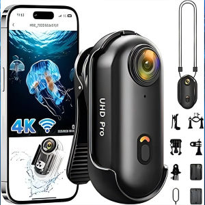 Camera Thể Thao Ngoài Trời 4K FHD Kích Thước Nhỏ Gọn Như Ngón Tay Có Vỏ Chống Nước Dùng Để Quay Video Cho Xe Máy Xe Đạp.