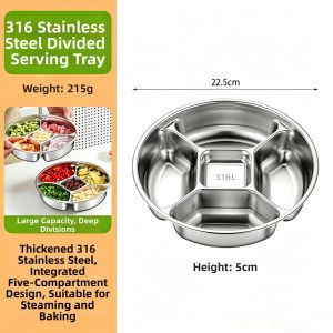 All-in-one Divided 316 Stainless Steel Food Grade Tray