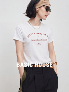 Basic House | Summer Office Wear Letter Print T-Shirt