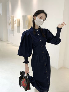 CHOUXIE | French Style Long Sleeve Denim Dress