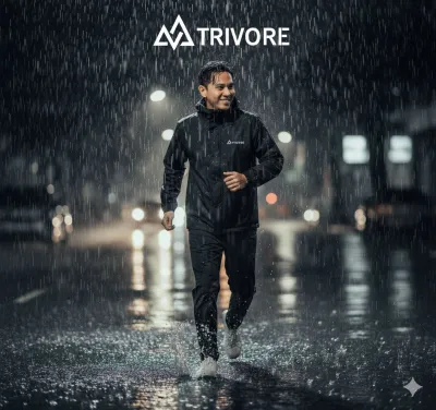 jas hujan masa kini raincoat TRIVOR jas hujan hodie terlaris