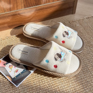 Dép Vải Lanh Thoáng Khí Thoải Mái Cho Nữ Mùa Xuân Thu Đông Mới Hấp Thụ Mồ Hôi Dép Vải Lanh Cotton Cho Nam Mùa Xuân Thu Cặp Đôi